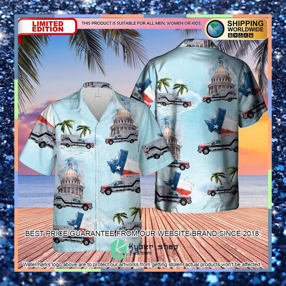 texas ems ambulance short sleeve hawaiian shirt 1 785