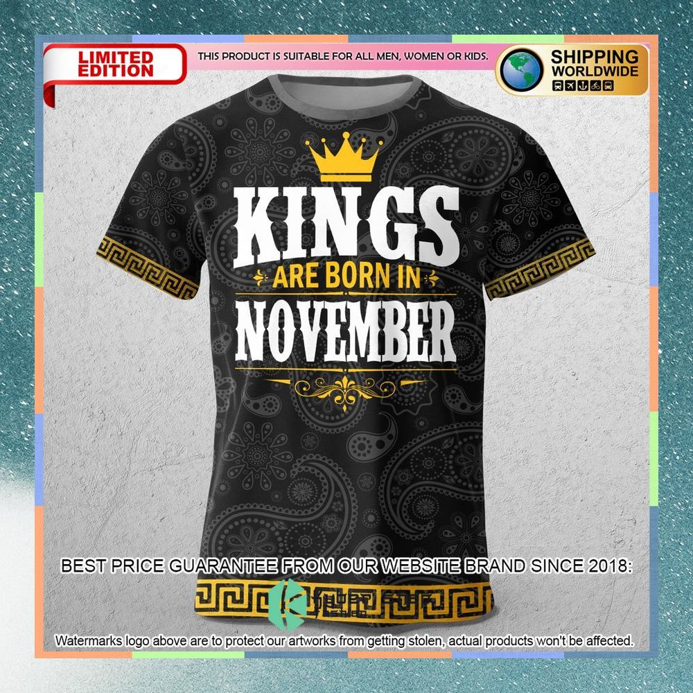 versace kings are born in november paisley t shirt 1 973