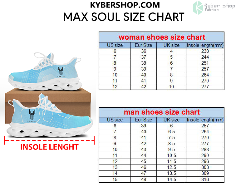 Max Soul Shoes Size Chart Kybershop