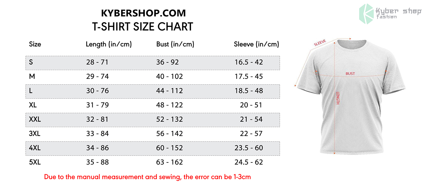 O6WgfDkG T Shirt Size Chart Kybershop