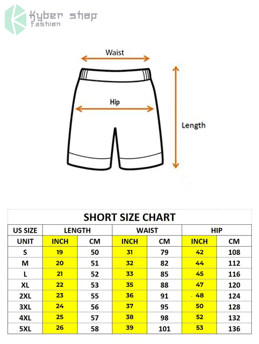 Shorts Size Chart Kybershop