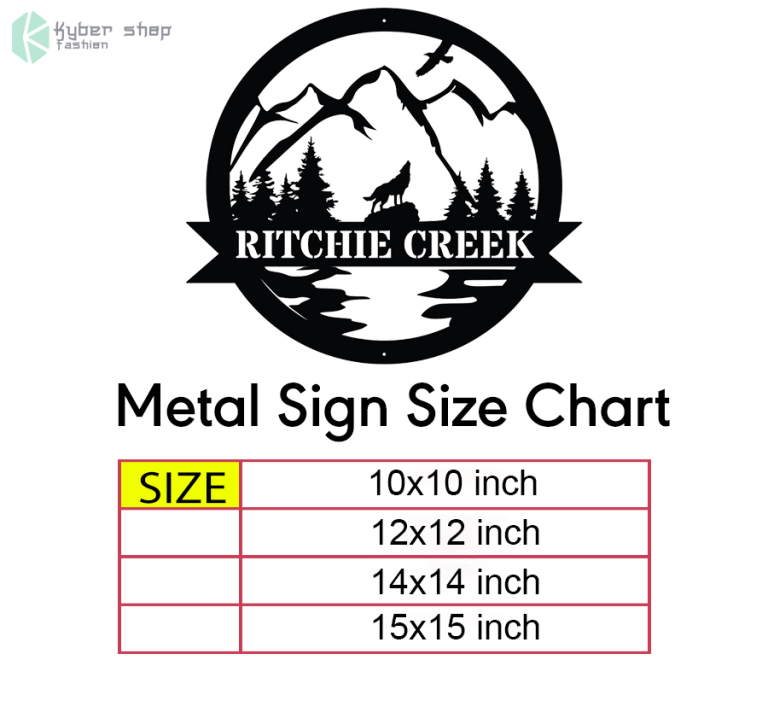 Metal Sign Size Chart Kybershop