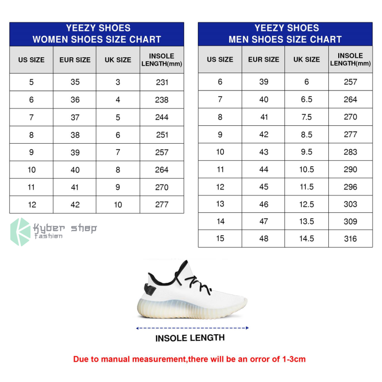 Yeezy Shoes Size Chart Kybershop