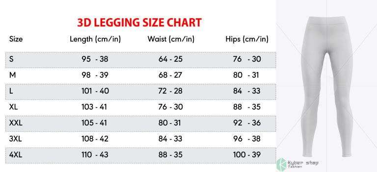 Leggings Size Chart Kybershop