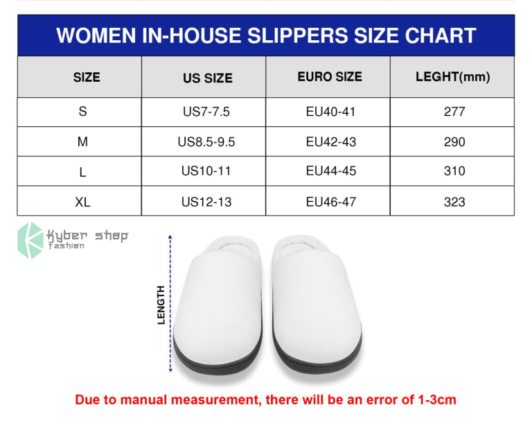 Slippers Size Chart Kybershop
